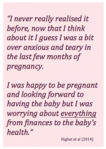 Anxiety in pregnancy