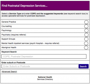 Find help for postnatal depression