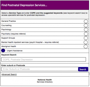 Find help for postnatal depression