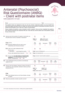 The ANRQ client psychosocial questionnaire with postnatal items