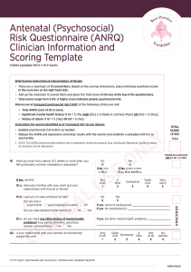 The ANRQ clinician psychosocial questionnaire