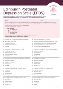 Edinburgh Postnatal Depression Scoring Guide