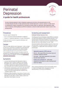 Factsheets for health professionals on perinatal depression