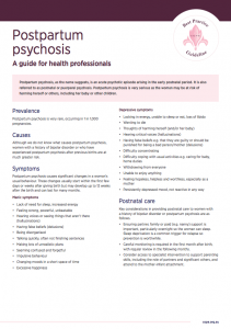 Factsheet for health professionals on postpartum psychosis